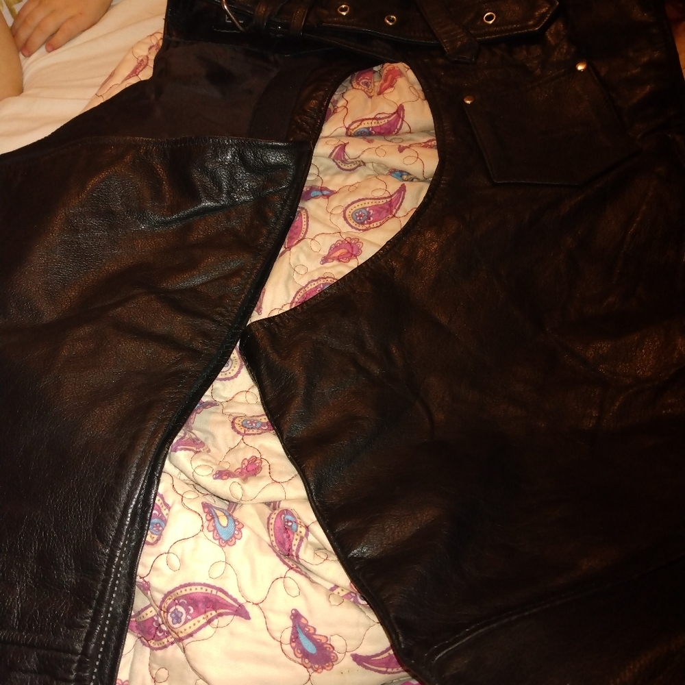 Leather highway hawks biker chaps